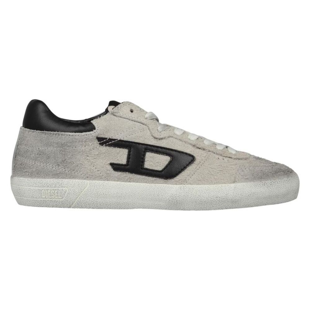 Diesel Mens S-Leroji Leather Sneakers / Silver